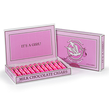 Photo of It's a Girl Chocolate Cigars - Box of 24