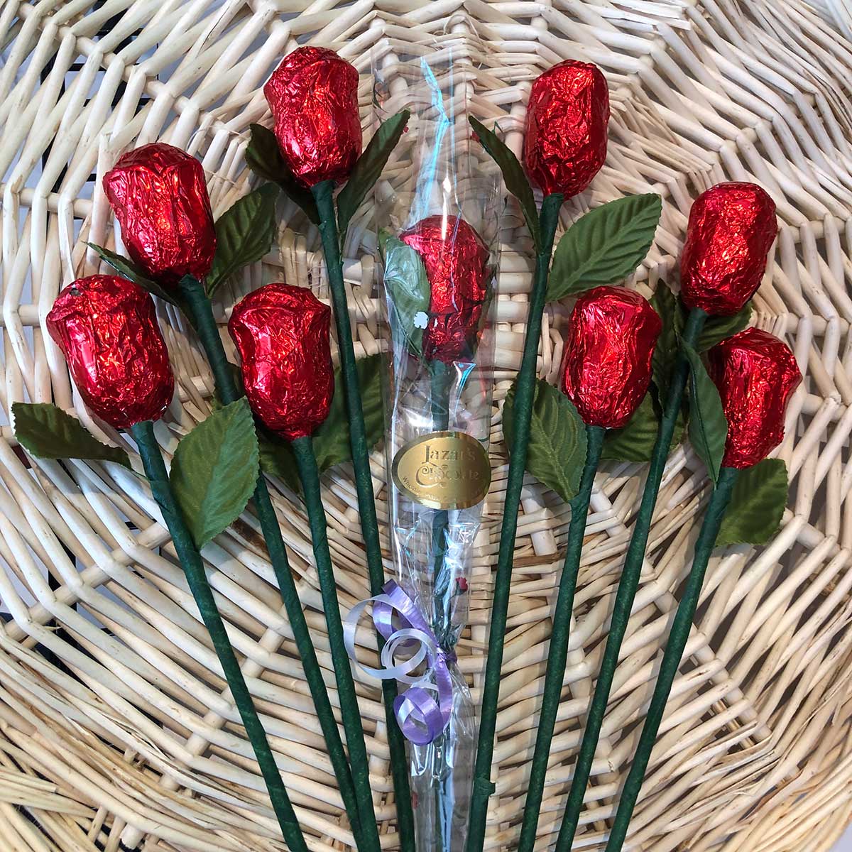 Photo of Chocolate Long Stem Roses (Bouquet)