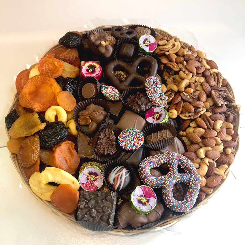 Photo of Platter of Chocolate, Nuts & Fruits