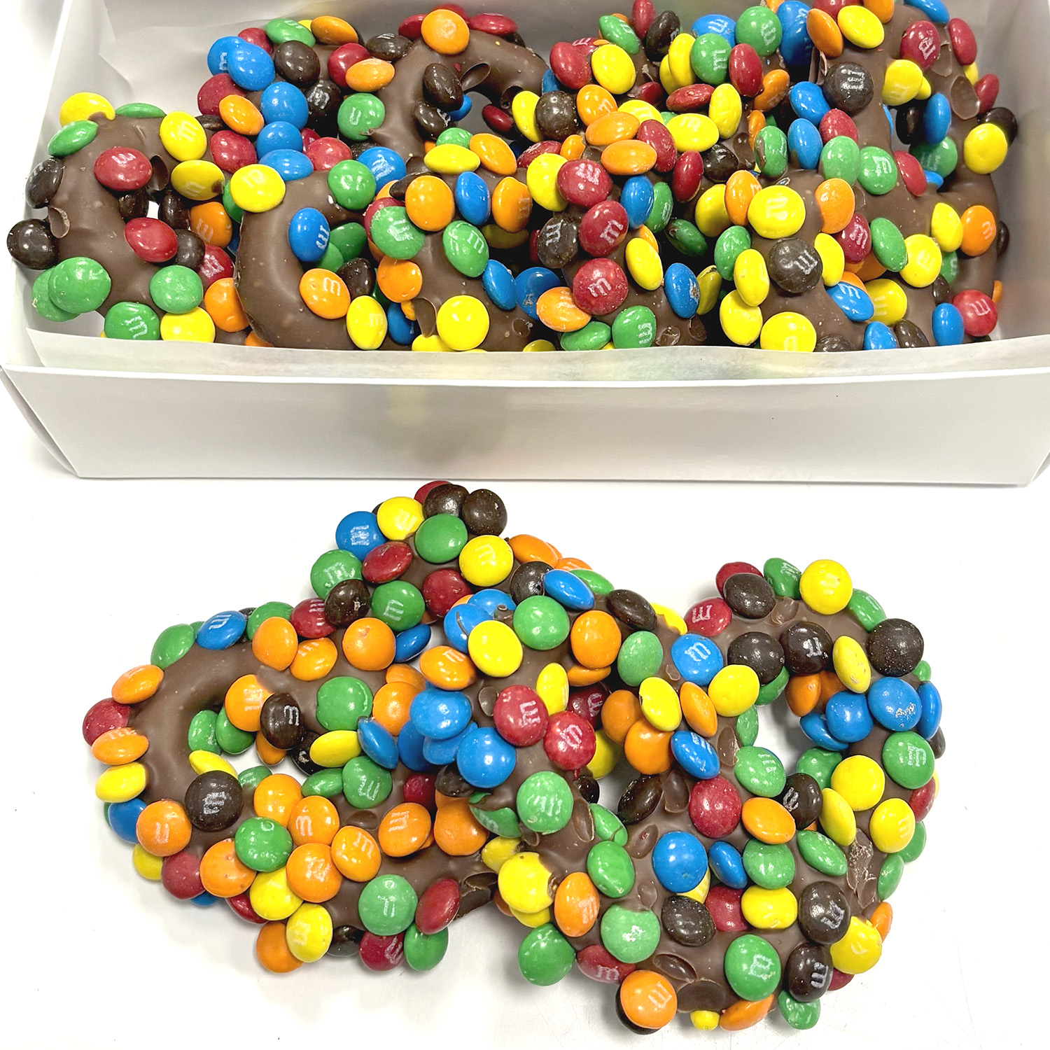 Milk Chocolate M&M Covered Pretzels