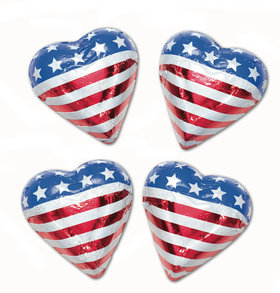 Photo of Milk Chocolate American Flag Hearts