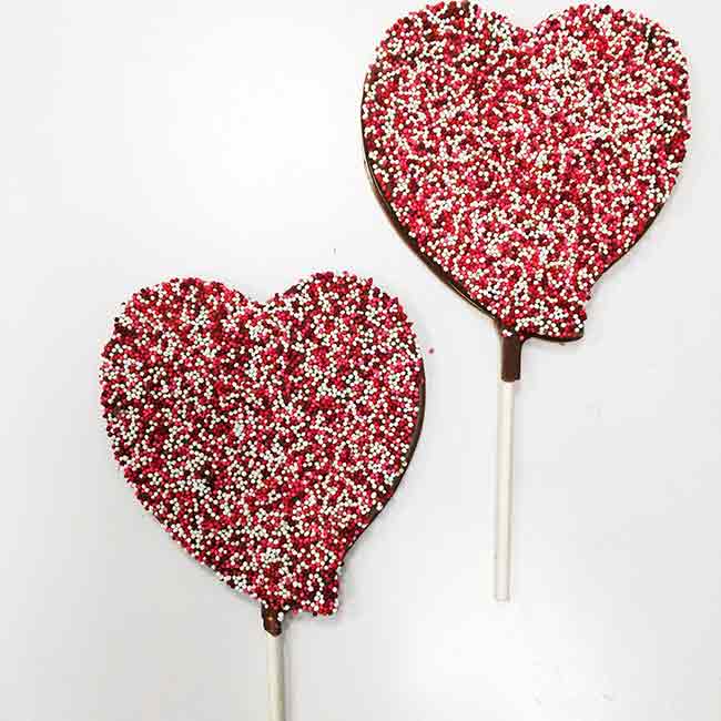 Milk Chocolate Non Pareil Heart Pop