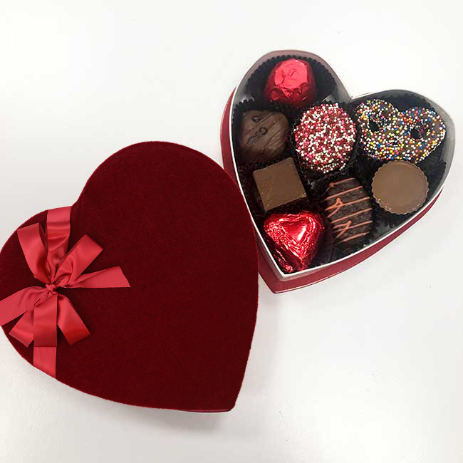 Photo of 4 Ounce Heart Box - Assorted Chocolate