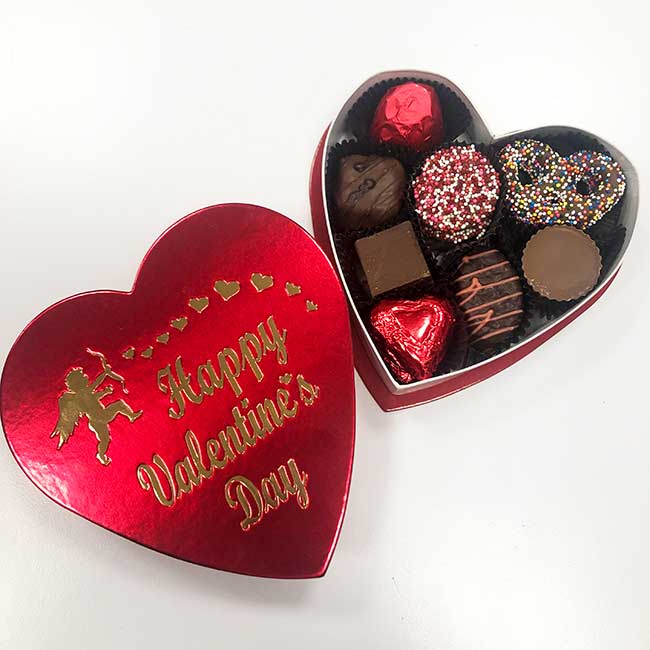 Photo of 4 Ounce Heart Box - Assorted Chocolate