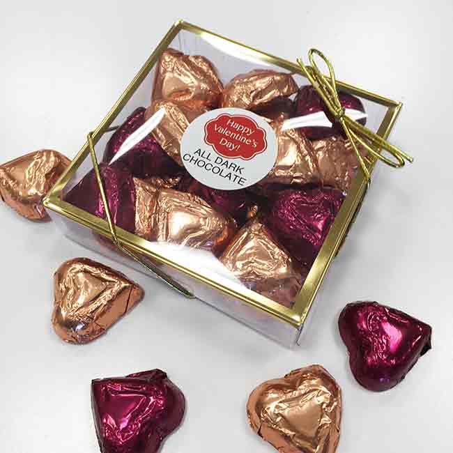 Photo of Clear Gift Box - Dark Chocolate Hearts