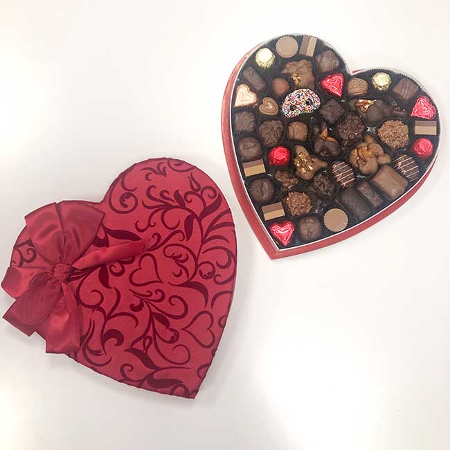 Photo of One & One Half Pound Heart Box - Assorted Chocolate