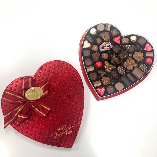 One & One Half Pound Heart Box - Assorted Chocolate