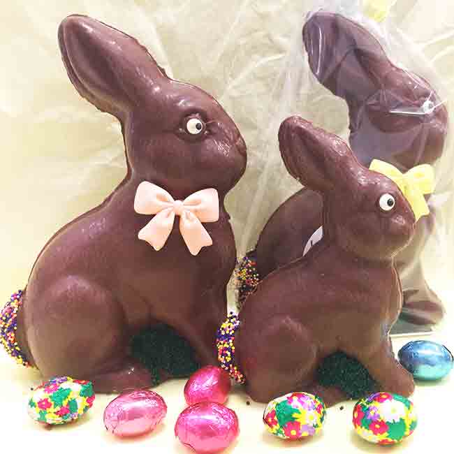 Photo of Decorated Sitting Chocolate Bunnies