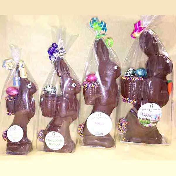 Photo of Decorated Standing Chocolate Bunnies