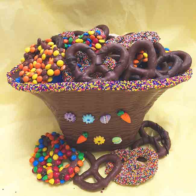 Giant Chocolate Basket - Assorted Pretzels