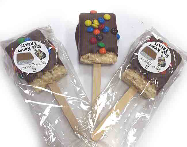 Chocolate Covered Rice Krispy Pops