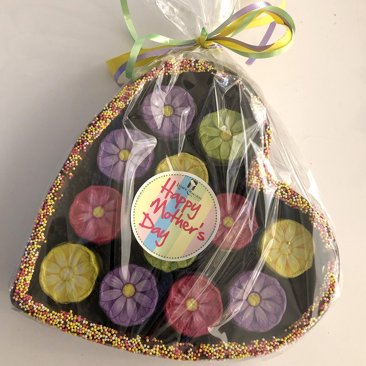 Chocolate Filled Heart Dish (Pansies)