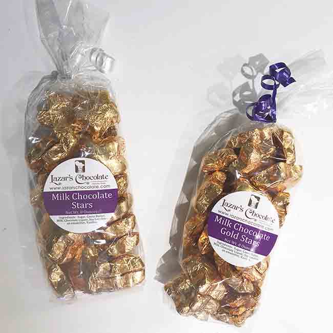 Milk Chocolate Gold Stars - Cellophane Bag
