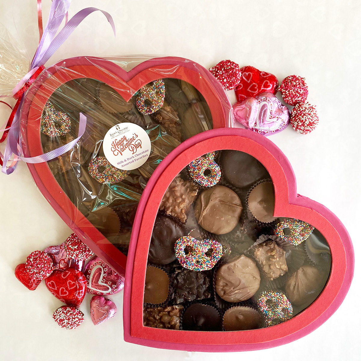 Clear Heart Box - Milk & Dark Favorites