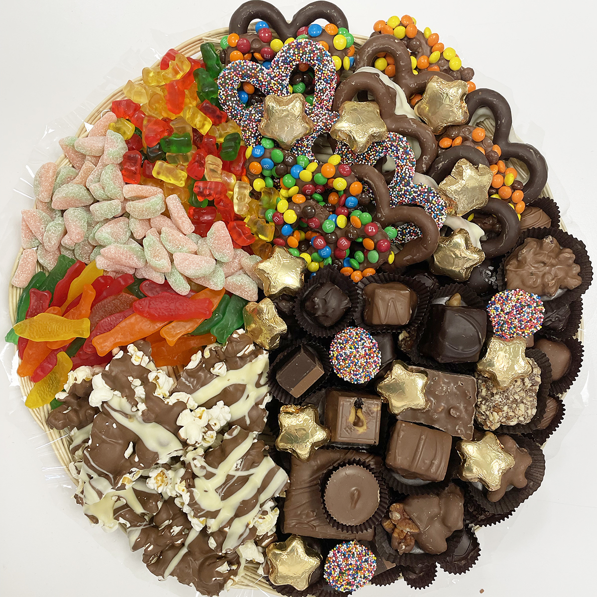 Photo of Gift Platter - Chocolate, Candy, Pretzels & Popcorn