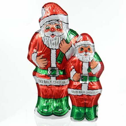Solid Foil Wrapped Chocolate Santa Clause
