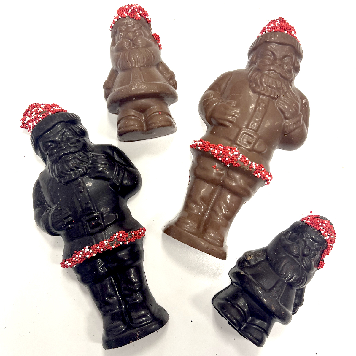 2-D (Flat Back) Chocolate Santas
