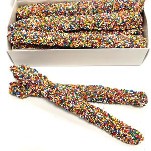 Milk Chocolate Non-Pareil Pretzel Rods