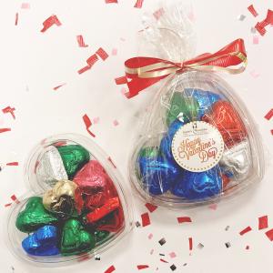 Clear Box - Foil Wrapped Milk Chocolate Hearts